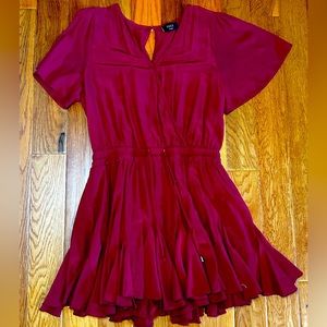 Red flare mini dress